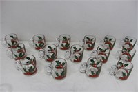 Set of Christmas Glass Mugs