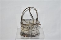 Silver Plated Marmalade With Glass Insert & Spoon