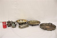 6 Pieces of Vintage Silver Plate Dishes