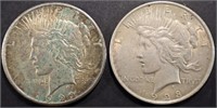 1922-S SCRATCHED & 1923 PEACE DOLLARS