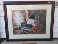 SIGNED PIANO PRINT - J GIBSON 43X35.5 INCHES