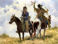 Howard Terpning S/n Giclee On Canvas “the Trophy”