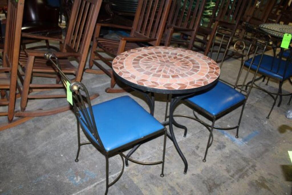 Tile Top Metal Table w/(2) Chairs