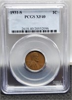 1931-S Slab Lincoln Cent PCGS XF40