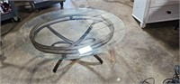 beveled oval glass table