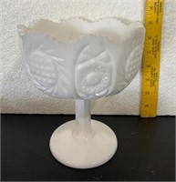 Kemple Milk Glass Pedestal Bowl