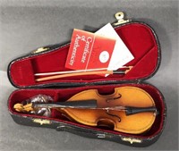 8" Miniature Violin w/case and Literure