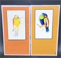 2-9" x 17” Hand Painted Bird Pictures