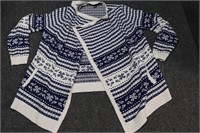 Lands' End Women's Cardigan Christmas Sweater L
