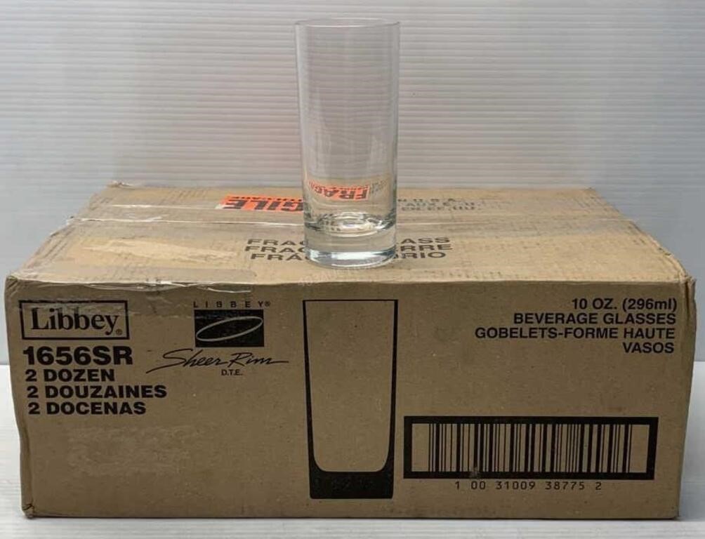 Case of 24 Libbey 10oz Beverage Glasses - NEW