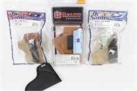 4 PISTOL HOLSTERS - 3 ARE NEW IN PACKAGE