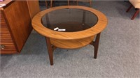 SCHREIBER 2 TIER ROUND COFFEE TABLE WITH GLASS