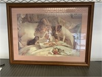 27x20 Girl w/ Pets Framed Picture