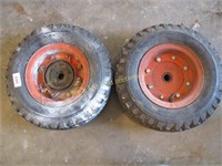 Pair of Lawn Equipment Wheels and Tires