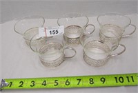 Vintage Drink Cups w/ Metal Holders