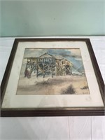 FRAMED WATERCOLOR - BEACH HOUSE ON STILTS