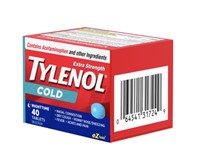 TYLENOL COLD NIGHTTIME TABLETS 40 PACK EXP