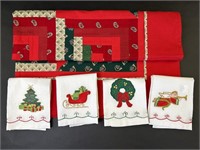 Four Christmas Napkins/ Table Cloth Cotten