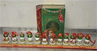 12 Days of Christmas bells in tin book box