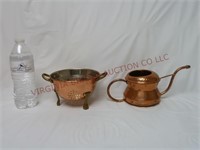Strainer & Hammered Copper Watering Can