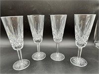 4 Waterford Crystal Lismore Fluted Champagne