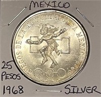 Mexico 1968 Silver 25 Pesos