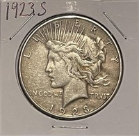 US 1923S Silver PEACE Dollar