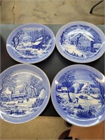 Courrier & Ives winter wall decor plates