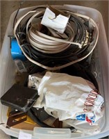 Tote of electrical items