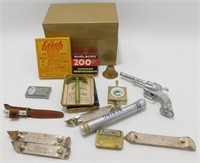 Misc. Vintage Item Lot: Cap Gun, Knife, Razor and