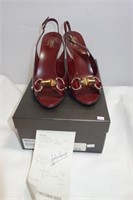 GUCCI LADIES SHOES - SIZE 6 - WINE RED ORIGINAL