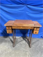Wood sewing table without sewing machine on