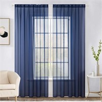 MIULEE 2 Panels Solid Color Sheer Window Curtains