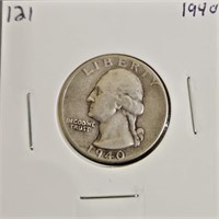 1940 90% Silver Washington Quarter