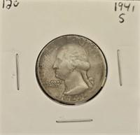 1941 S 90% Silver Washington Quarter