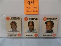 1968 Game Cards - Aaron, Mays, Robinson- (3) Cards