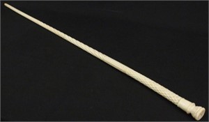 19th C. Carved Whaleman's Whale Bone Cane