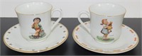 * Hummel Demitasse Cups and Saucers - “Merry