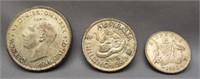 (3) Silver foreign coins including 1942 Six