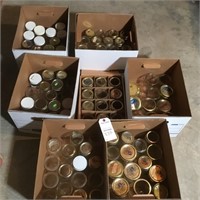Small glass jelly/pint jars - 50+ (6 boxes)