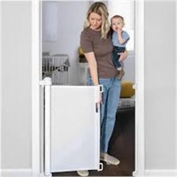 retractable baby gate white 55"