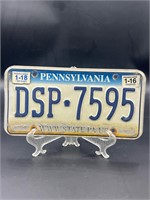 Pennsylvania license plate tag