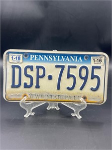 Pennsylvania license plate tag