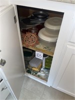 food storage containers contents of cabinet