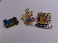 (3) Disney MultiCharacter Collector's vtg Pins
