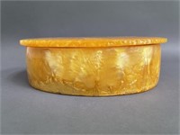 European Amber Silk Lined Jewelry Box