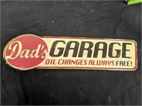 15x4 dad's garage metal sign
