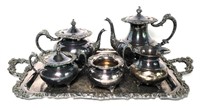 Sheffield "Ascot" Silver Plate Tea Service