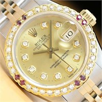 Rolex Ladies Datejust Ruby  Diamond Watch