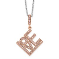 Sterling Silver Rose Gold-plated LOVE Necklace